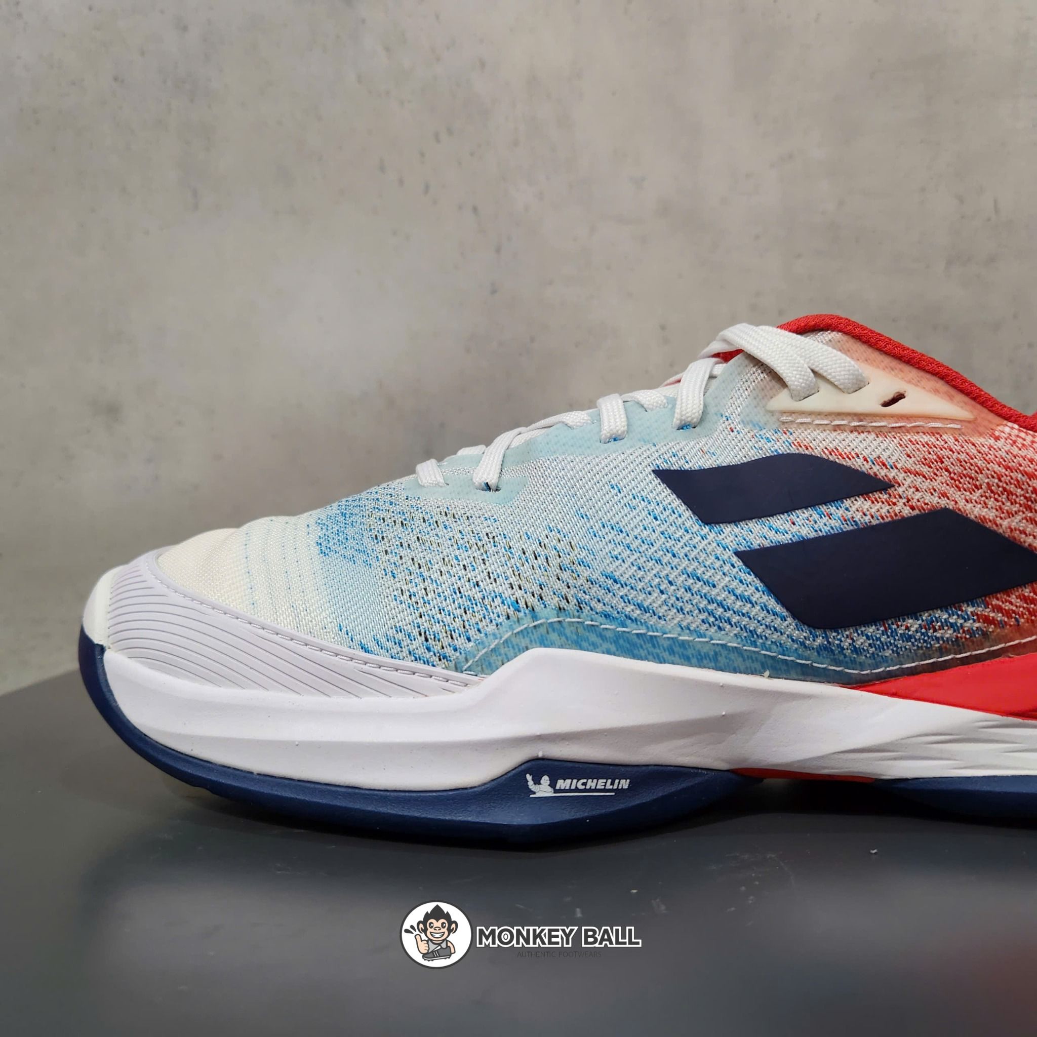 Giày Pickleball Babolat Jet Mach 3 All Court Men - Trắng / Đỏ / Xanh