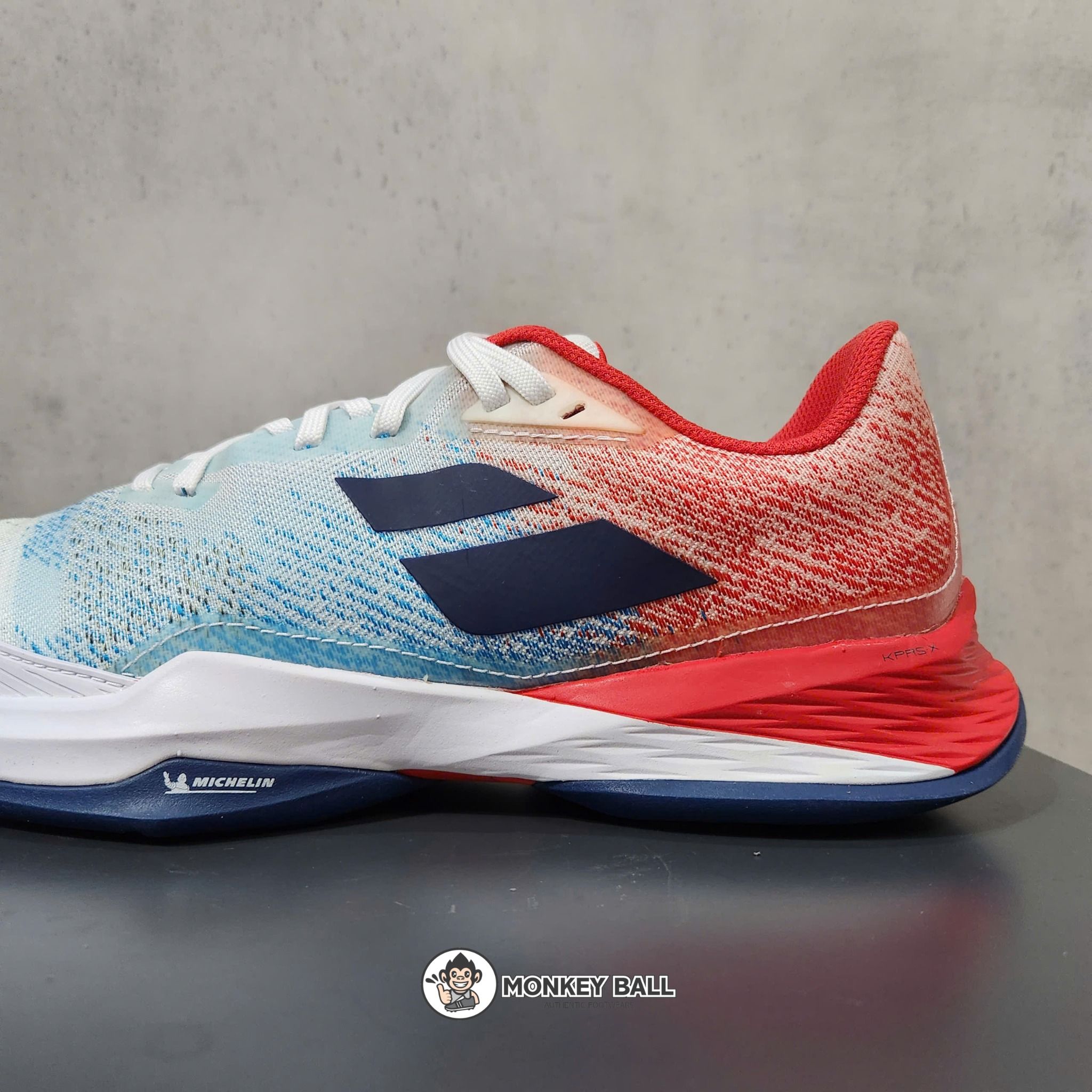Giày Pickleball Babolat Jet Mach 3 All Court Men - Trắng / Đỏ / Xanh