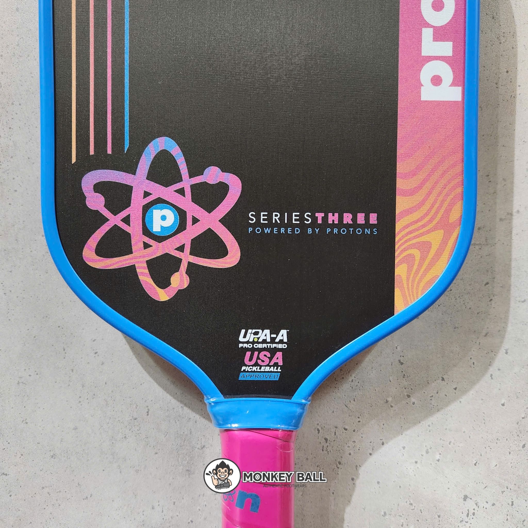 Vợt Pickleball Proton Sr3 Flamigo - Đen/Hồng/Xanh