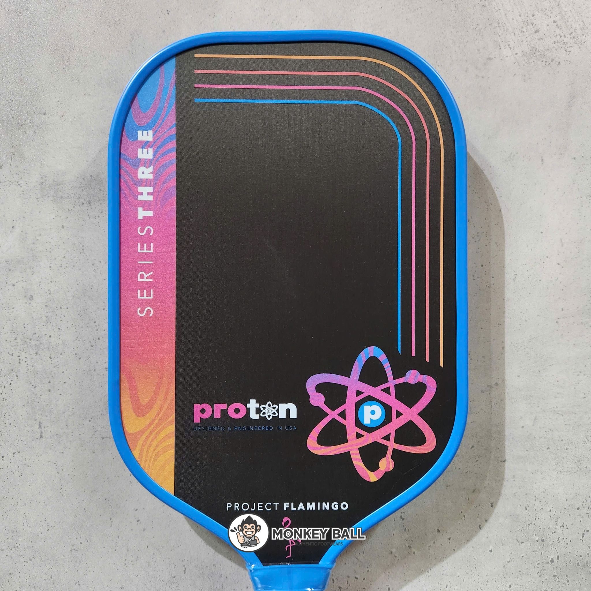 Vợt Pickleball Proton Sr3 Flamigo - Đen/Hồng/Xanh