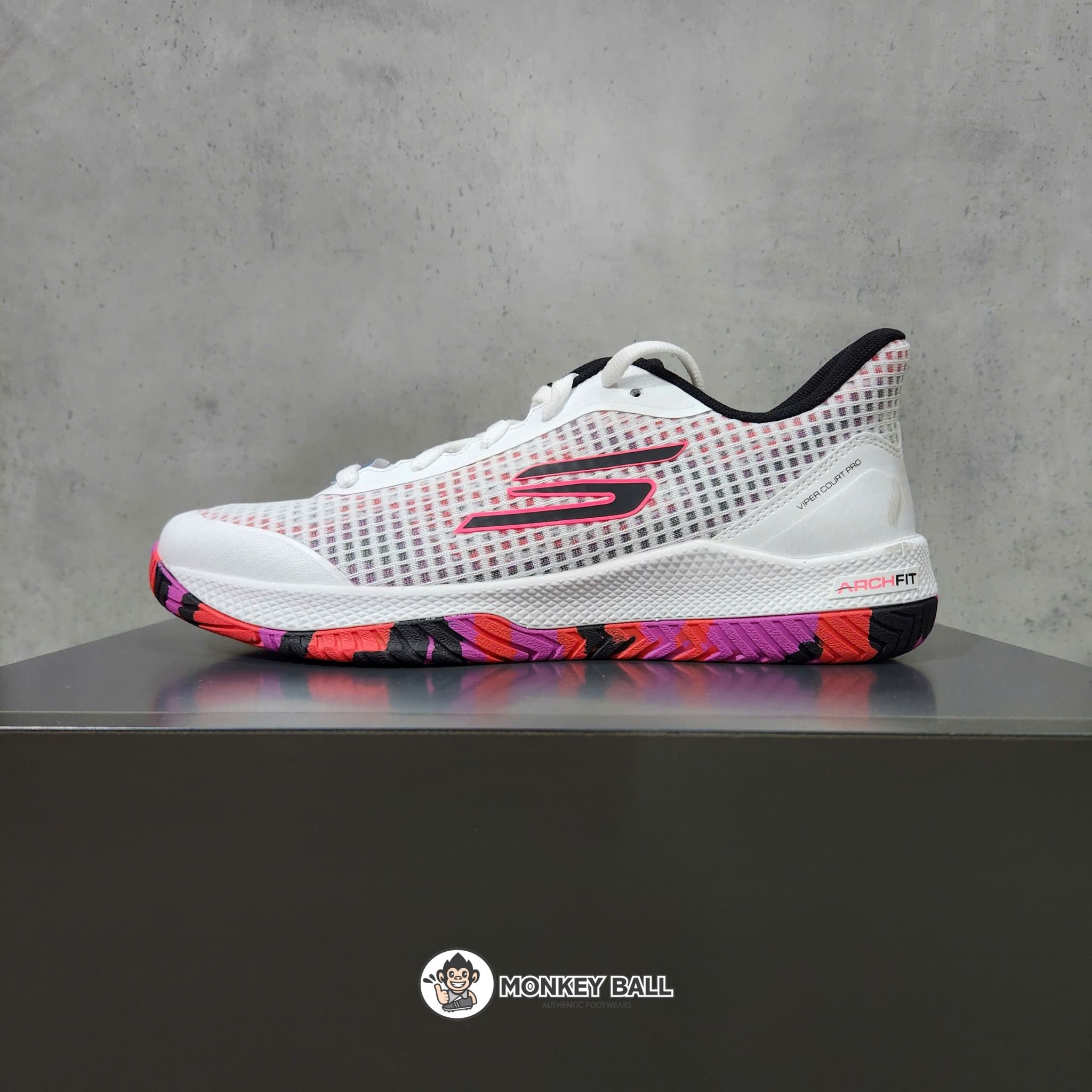 Giày Pickleball Skechers Viper Court Pro - Trắng / Hồng / Đen