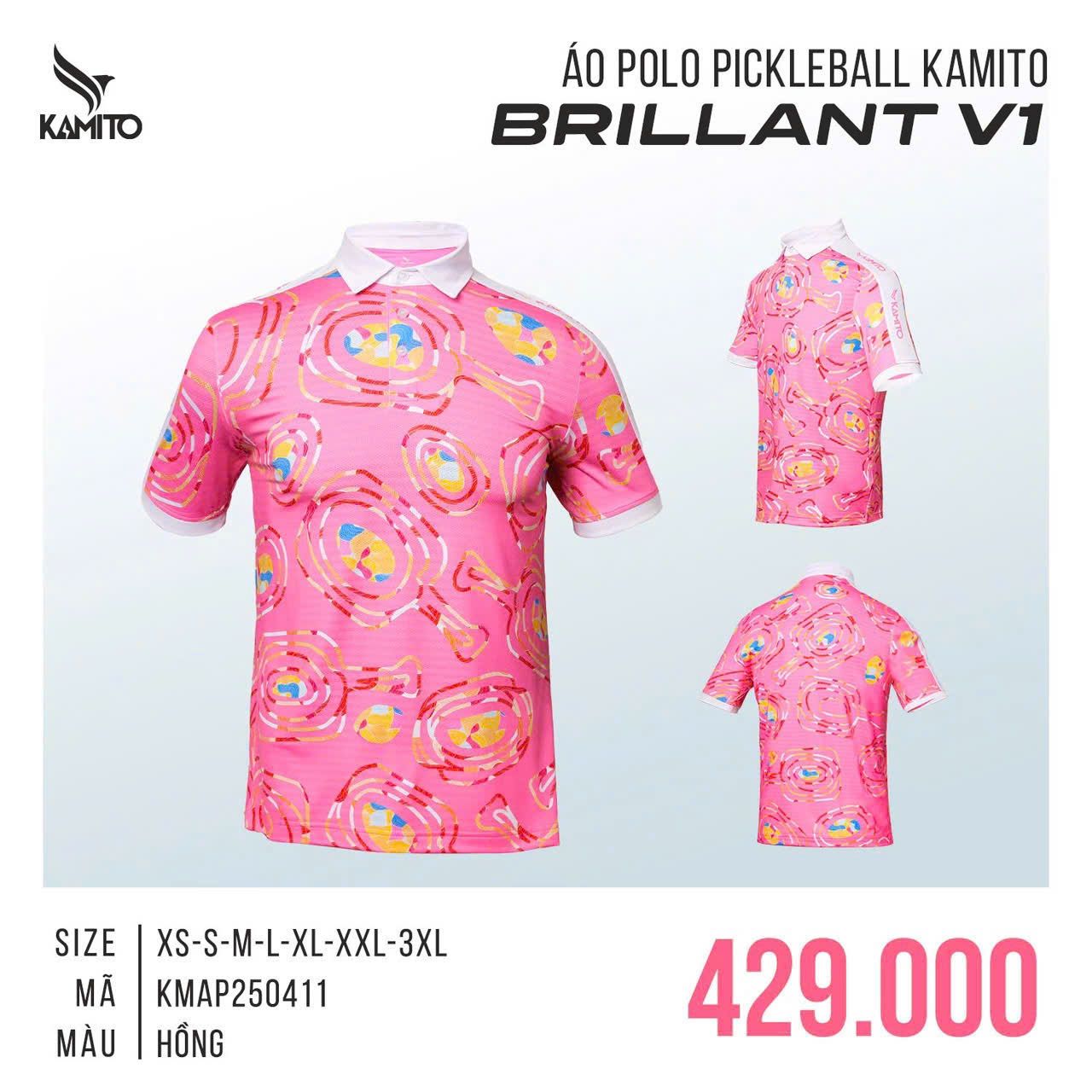 Áo Polo Pickleball Kamito Brillant V1