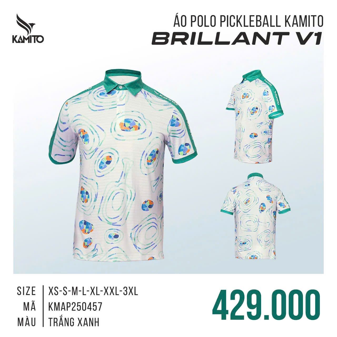 Áo Polo Pickleball Kamito Brillant V1