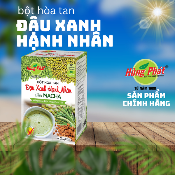 Bột Hòa Tan Đậu Xanh Hạnh Nhân Hiệu Macha - Almonds Green Bean Powder