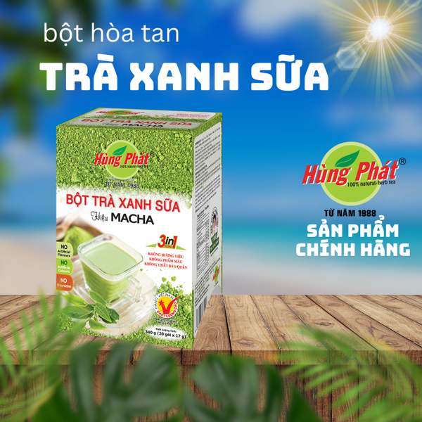 Bột Trà Xanh Sữa Hiệu Macha - Macha Green Milk Tea Instant Powder