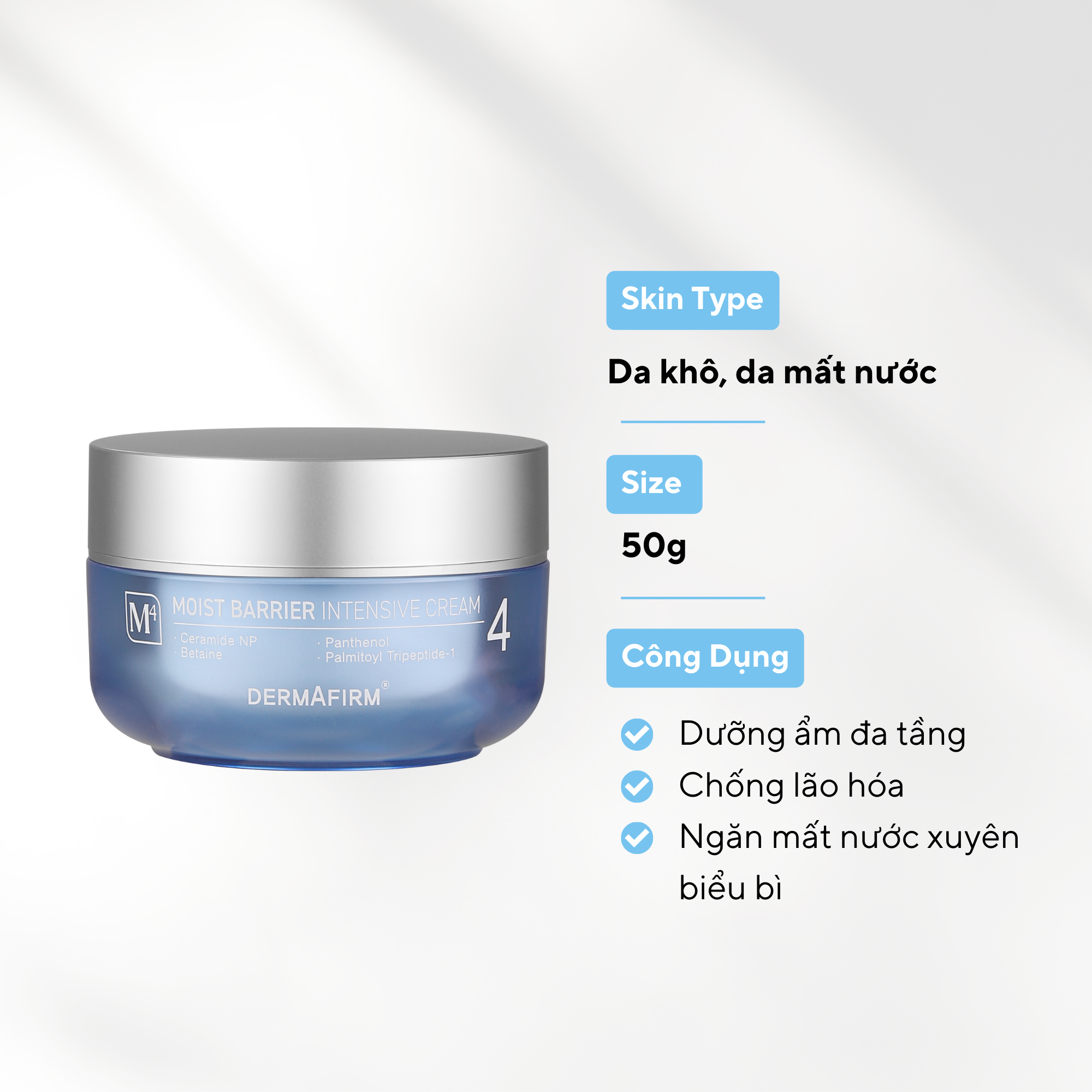 Moist Barrier Intensive Cream M4 - Kem dưỡng ẩm đa tầng chống mất nước xuyên biểu bì