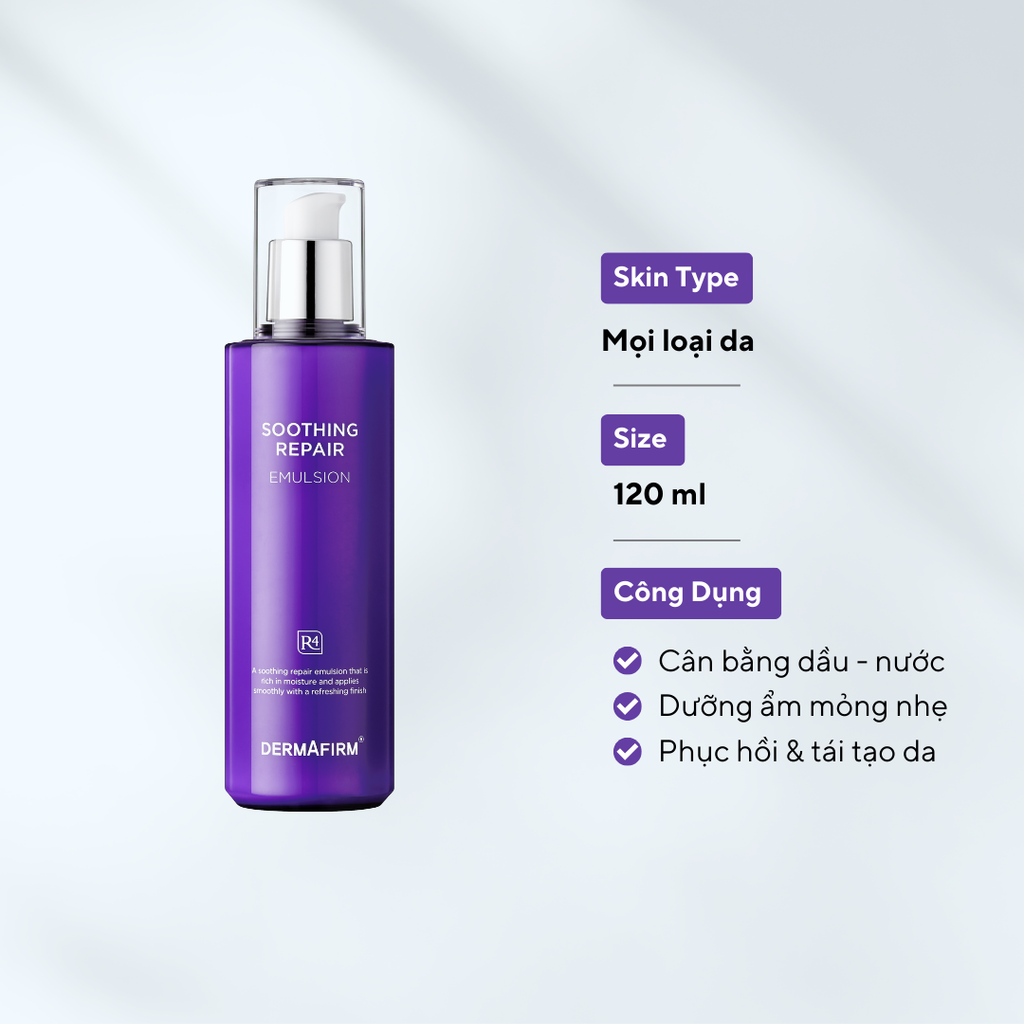 Soothing Repair Emulsion R4: Sữa dưỡng phục hồi cho da tổn thương giãn mao mạch