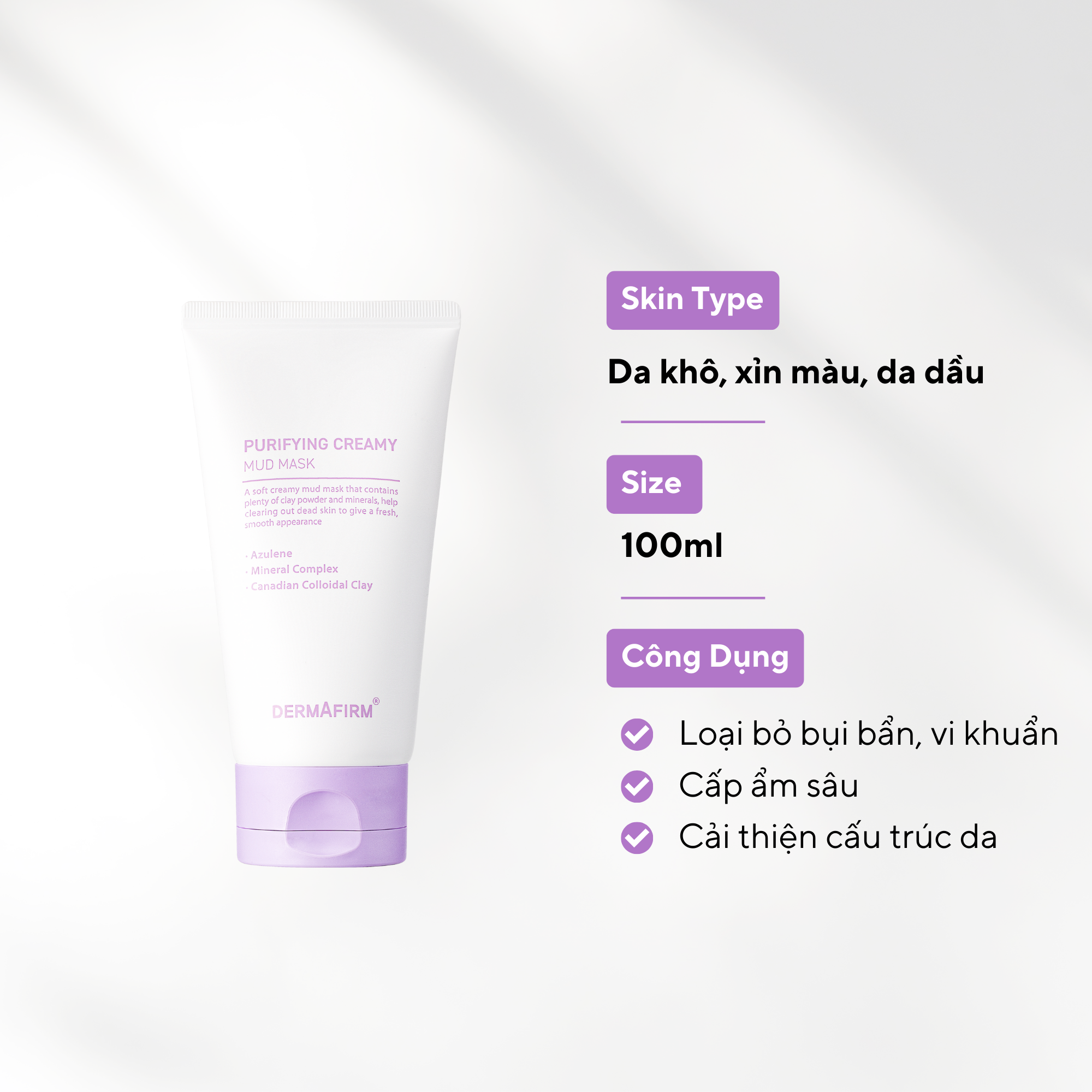  Purifying Creamy Mud Mask - Mặt nạ bùn khoáng kiềm dầu 