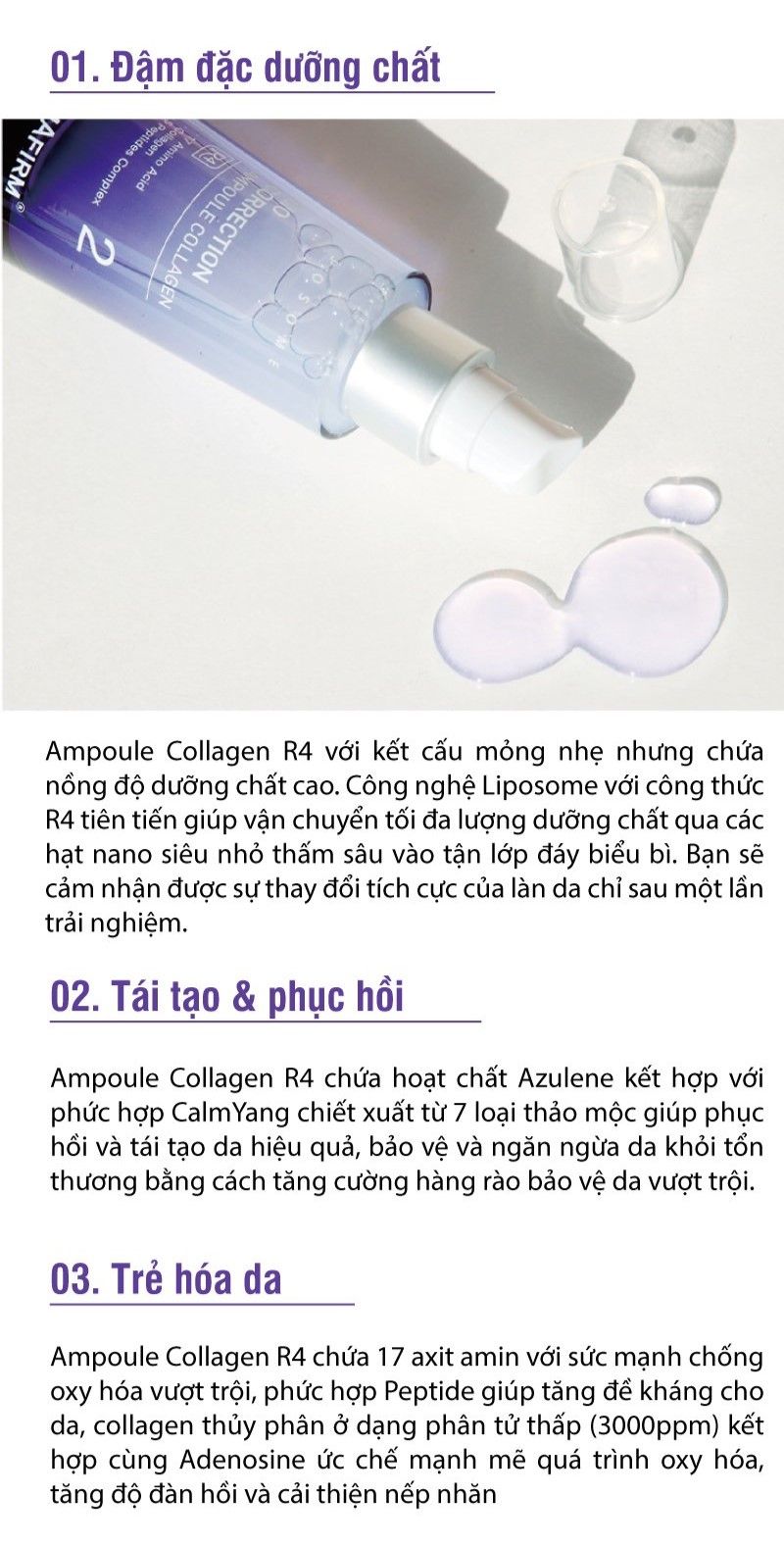  Bio Correction Ampoule Collagen R4 - Ampoule phục hồi và trẻ hóa da 