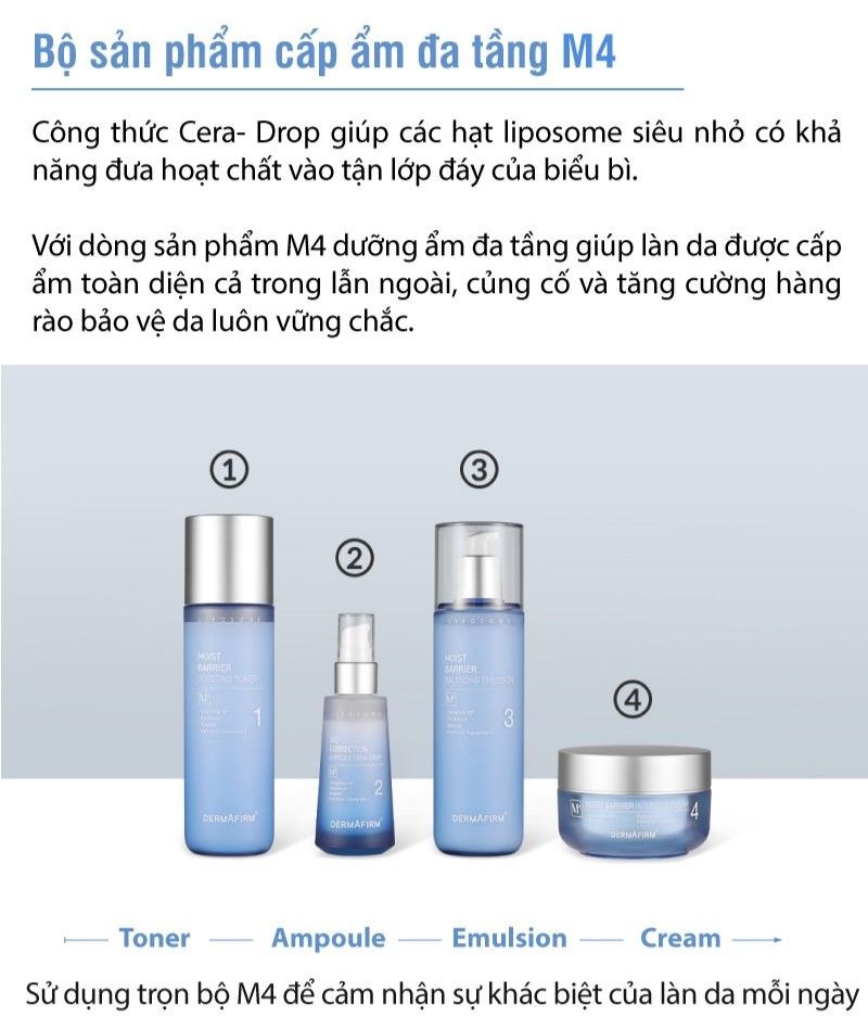 Moist Barrier Boosting Toner M4 - Nước cân bằng dưỡng ẩm đa tầng chống mất nước xuyên biểu bì