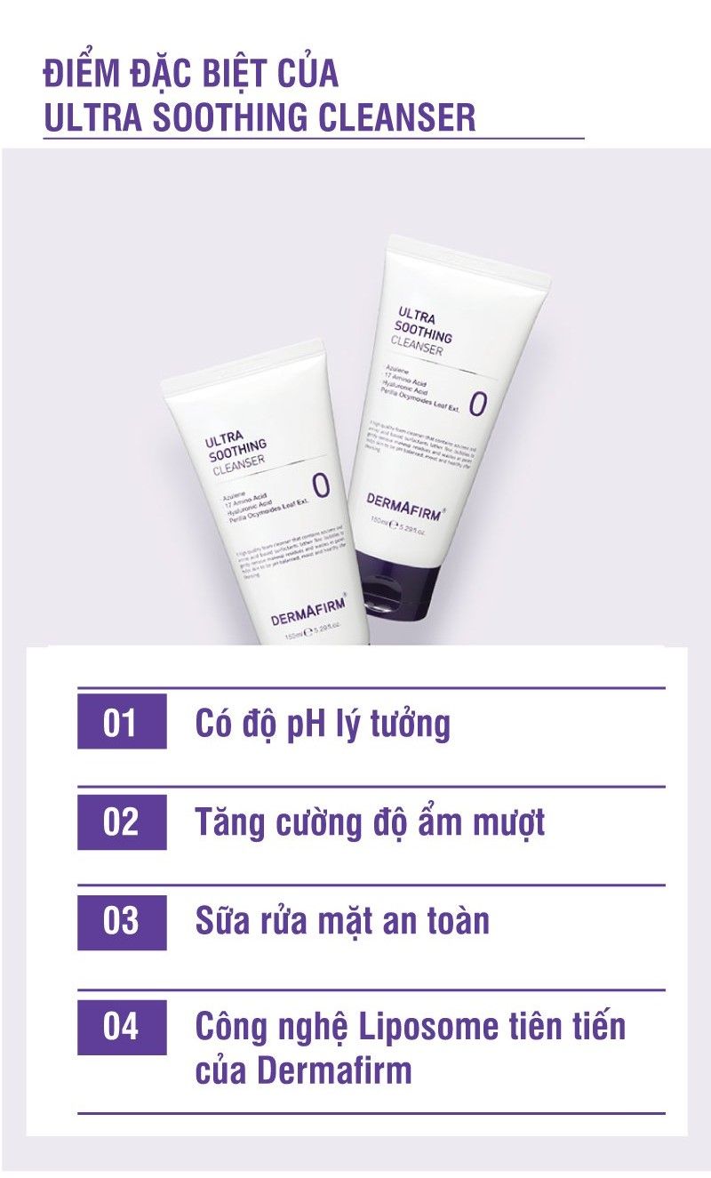  Ultra Soothing Cleanser - Sữa rửa mặt phục hồi cho da tổn thương, giãn mao mạch 