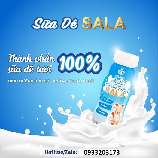  Sữa dê thanh trùng Sala có đường 180ml 