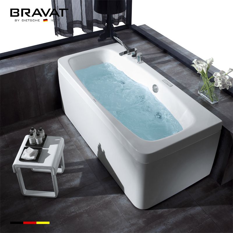 1.7m Rectangular Massage Bathtub B25730W25-2