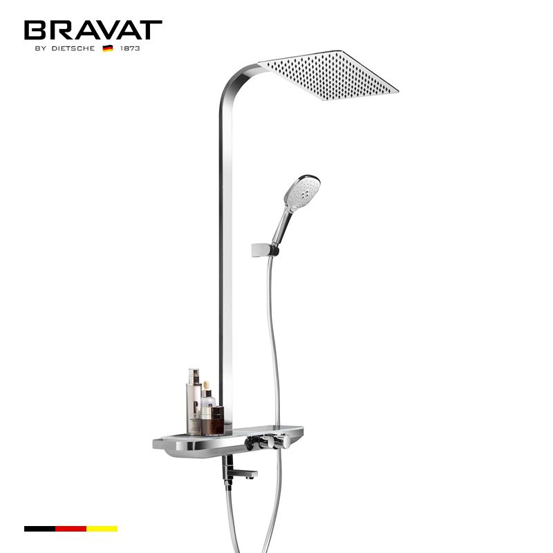 Wall Mounted Thermostatic Bath & Shower Mixer (w/ Spout) F6276312CP-A-ENG