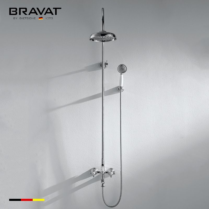 Single Handle Wall Mounted Shower Bar (w/ Spout) F651199CP-A-ENG