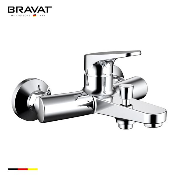 Single Handles Wall Mounted Bath & Shower Mixer F6191238CP-01-RUS
