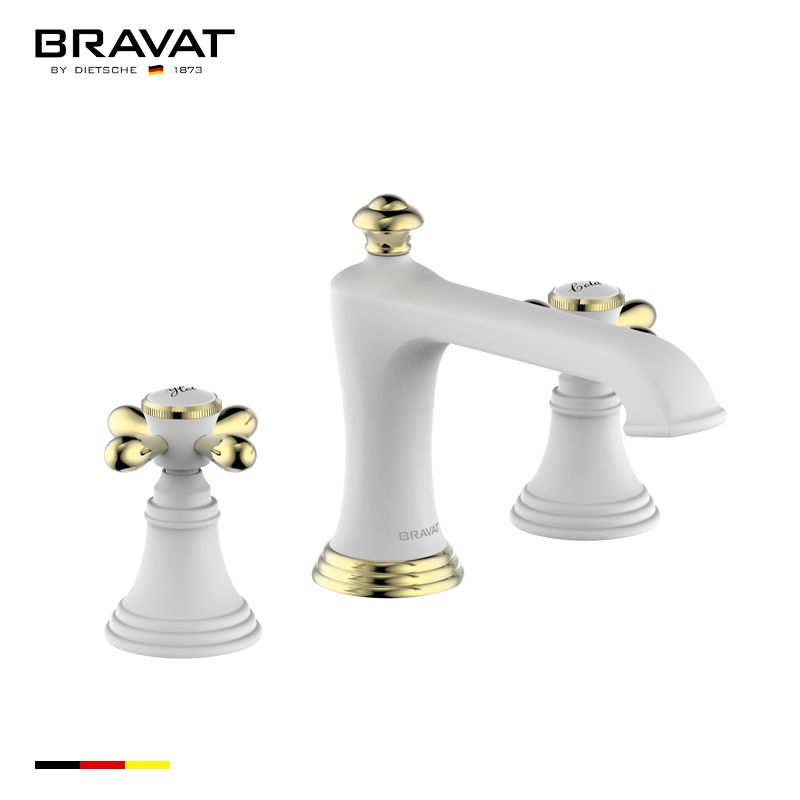 Two Handles 3-hole Basin Mixer F251199NP-BAF-ENG