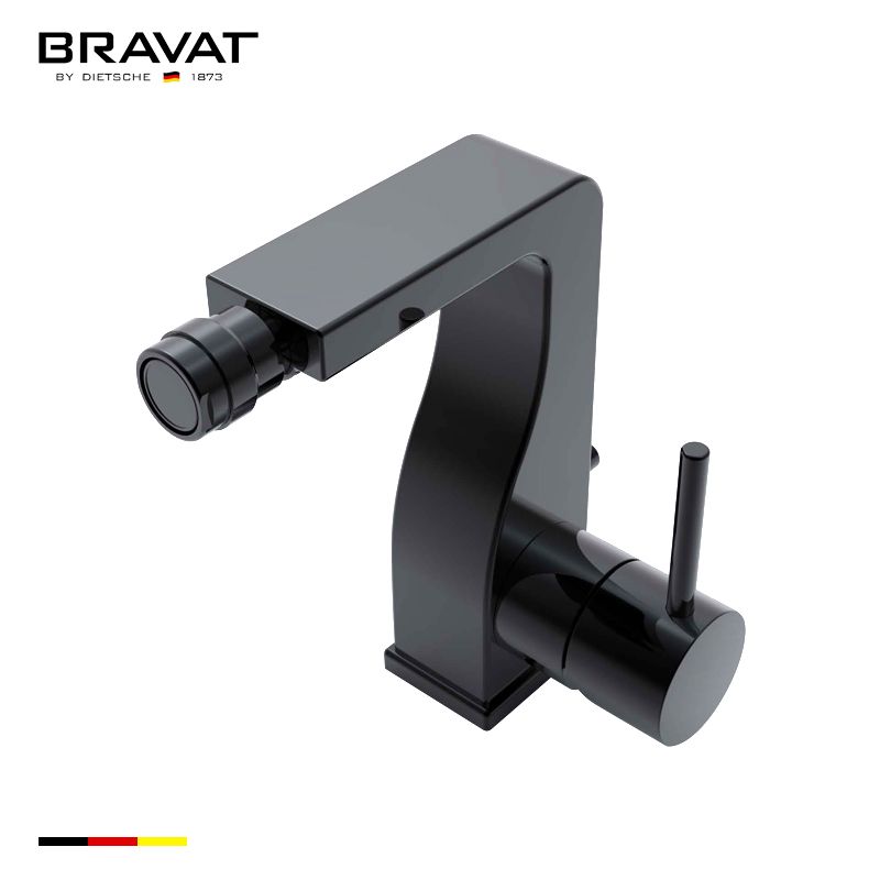 Single Handle Bidet Mixer – Black With Lift-Rod Pop-Up Waste F36061K-ENG