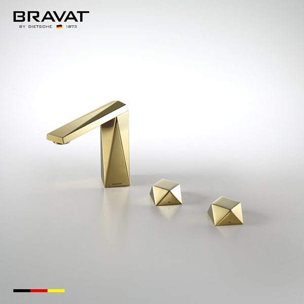 Two Handles 3-hole Basin Mixer M(Golden) F218102G-1-ENG