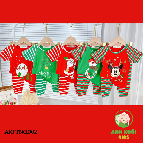  AKFTNQD02 - Bộ quần áo kiểu NOEL cho bé trai/bé gái 