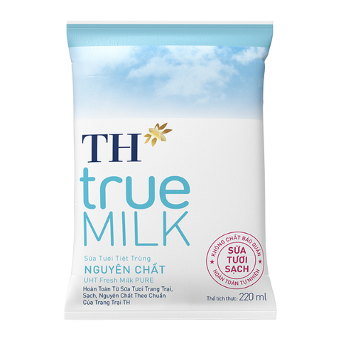  Bịch sữa tươi tiệt trùng nguyên chất không đường TH true MILK 220ml 
