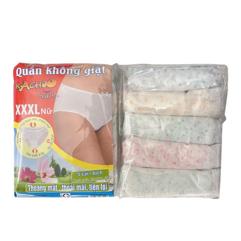  Quần lót cotton mặc 1 lần Kachoo  (Bịch 5 cái) size XXXL 