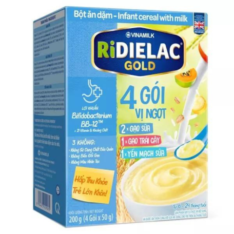  Bột ăn dặm Redielac Gold 3 vị Ngọt HG 200g 