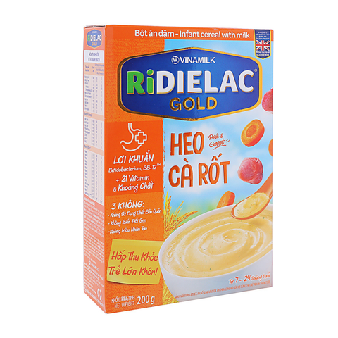  Bột ăn dặm Ridealac Gold Heo Cà Rốt HG 200g 