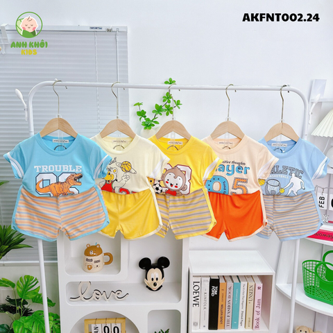  Set 5 bộ ngắn tay AKFNT002.24 5 màu Size 160 