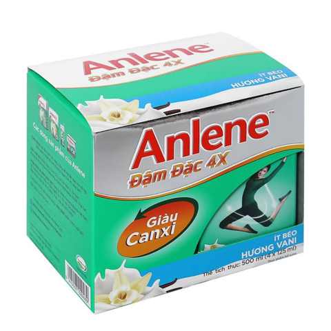  Sữa bột pha sẵn Anlene Đậm đặc 4X vani 125ml 