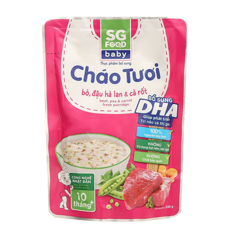  Cháo tươi Baby Bò Đậu Hà Lan Cà Rốt 240g 