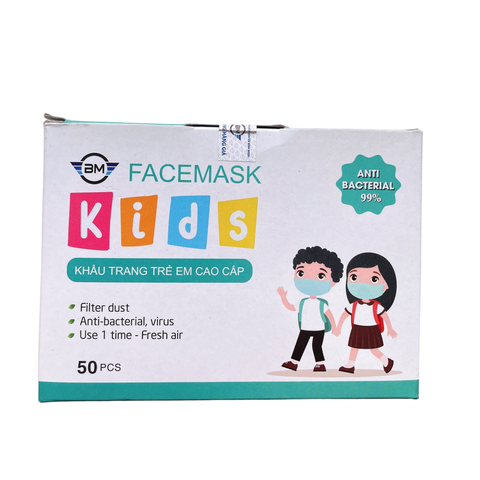  Khẩu trang Trẻ Em Cao Cấp Facemask Kids 50 cái 