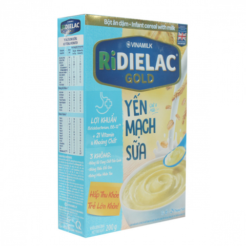  Bột ăn dặm Ridielac Yến Mạch Sữa 200g (6-24 tháng) 