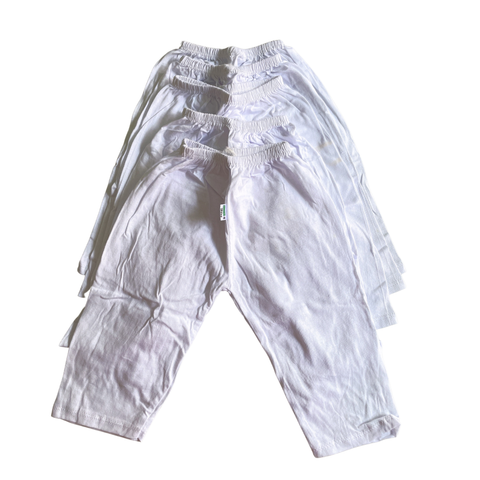  Combo 5 quần dài trắng Bosini Cao Cấp 100% Cotton cho bé sơ sinh 