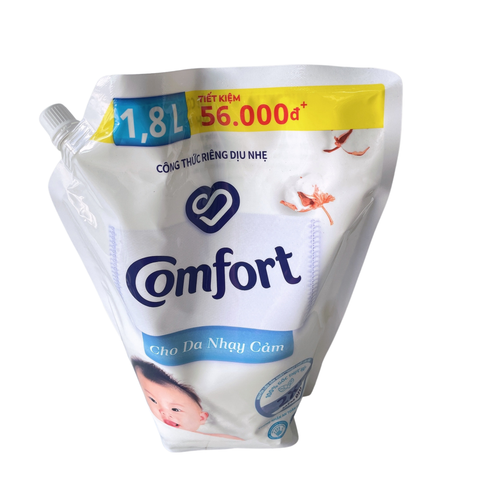  Nước xả Comfort Trắng cho da nhạy cảm túi  1.8L 