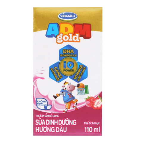  Hộp sữa dinh dưỡng hương dâu Vinamilk ADM Gold 110ml 