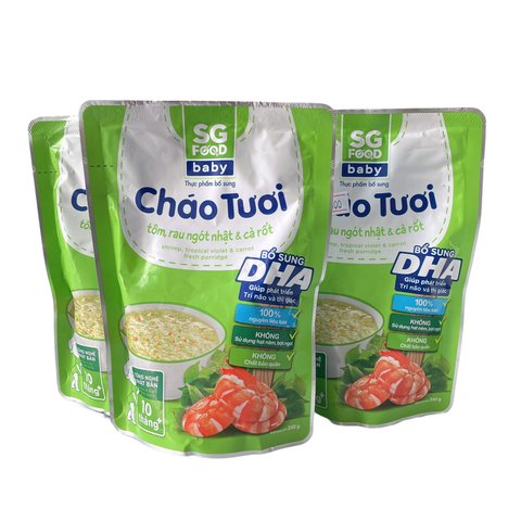  Cháo tươi Baby Tôm Rau Ngót Nhật Cà Rốt 240g 