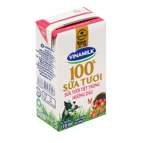  Sữa tươi hương dâu Vinamilk 110ml 