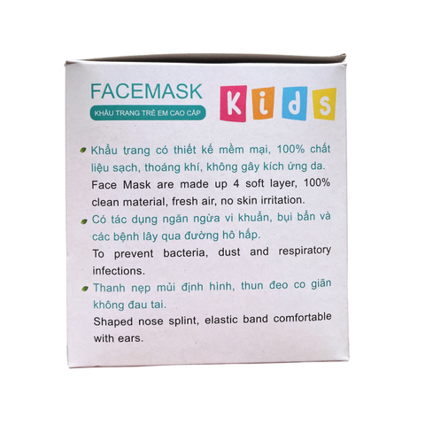  Khẩu trang Trẻ Em Cao Cấp Facemask Kids 50 cái 