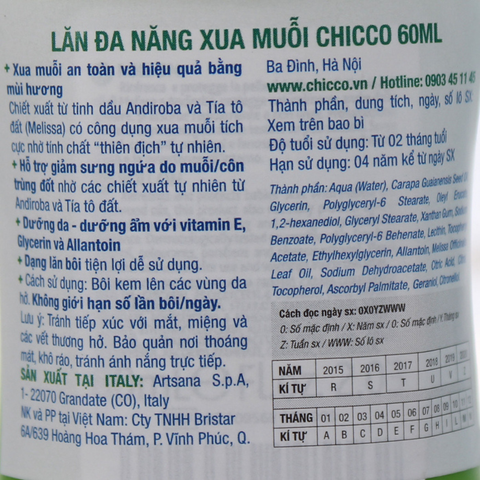  Lăn xua muỗi và côn trùng Chicco (60ml) ( Từ 2 tháng) 