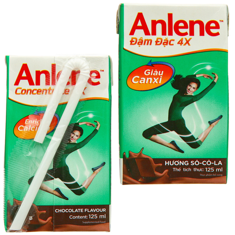  Sữa bột pha sẵn Anlene Đậm đặc 4X socola 125ml 