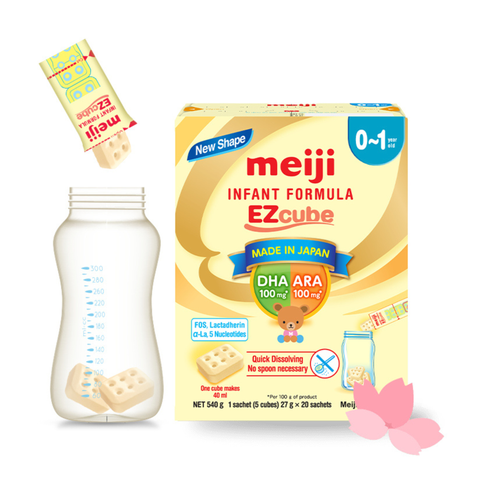  Sữa bột dạng thanh Meiji Infant Formula Ezcube 540g cho bé 0 - 12 tháng ( Mẫu mới) 