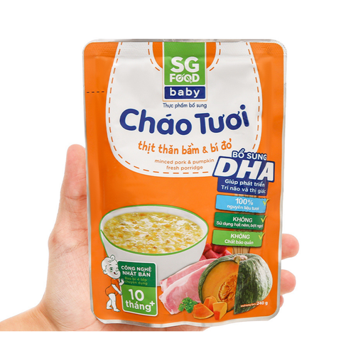  Cháo tươi Baby Thịt Thăn Bằm Bí Đỏ 240g 