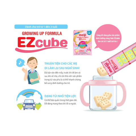  Sữa dạng thanh Meiji Growing Up Formula EZcube (1-3 tuổi ) - Nhập khẩu chính hãng 560g ( Mẫu mới) 