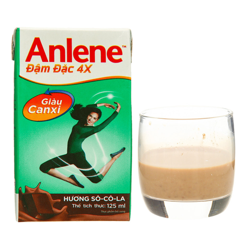  Sữa bột pha sẵn Anlene Đậm đặc 4X socola 125ml 