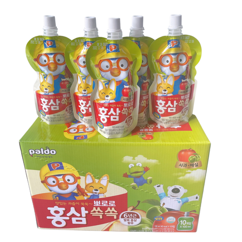  Nước Hồng Sâm Trái Cây Paldo Pororo Hàn Quốc vị Vị táo & mơ 