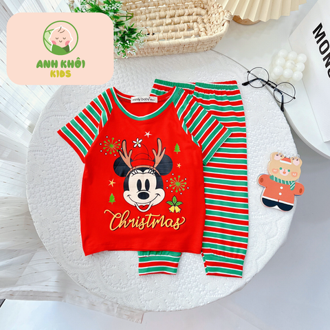  AKFTNQD02 - Bộ quần áo kiểu NOEL cho bé trai/bé gái 