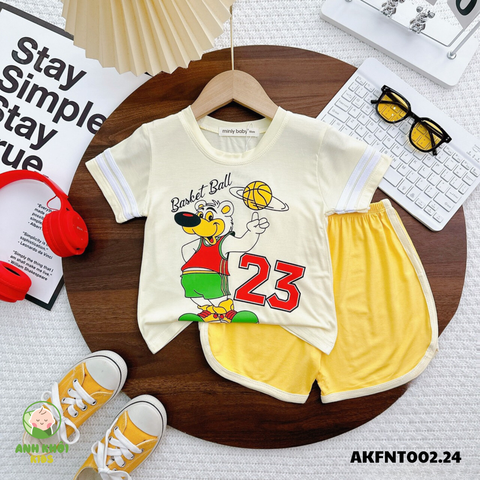  Set 5 bộ ngắn tay AKFNT002.24 5 màu Size 160 