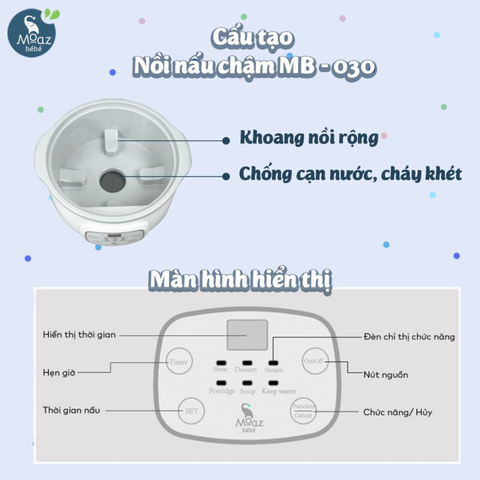  Nồi nấu chậm Moaz bebe MB-030 