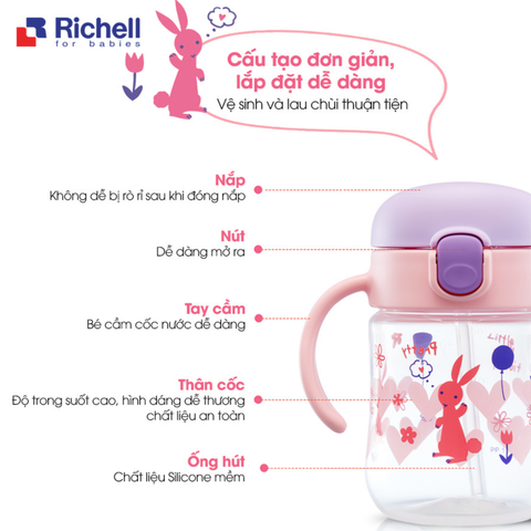  Bình tập uống Richell 2 in 1 200ml 